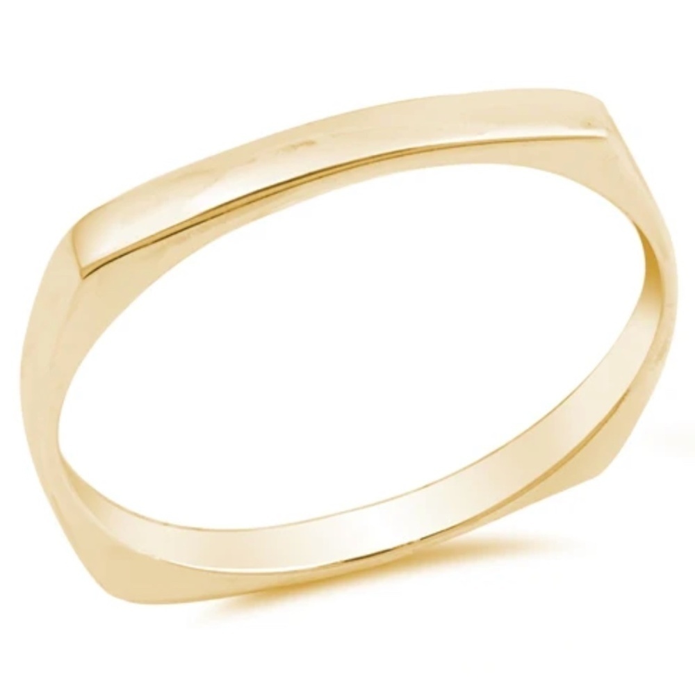 Sterling Silver Ring – Yellow Gold Band (Size 8)